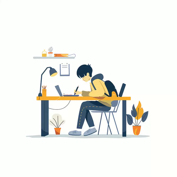 Boy doing homework