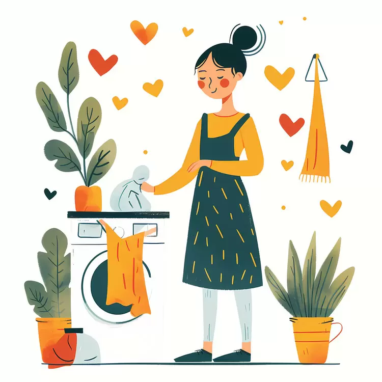 woman doing laundry