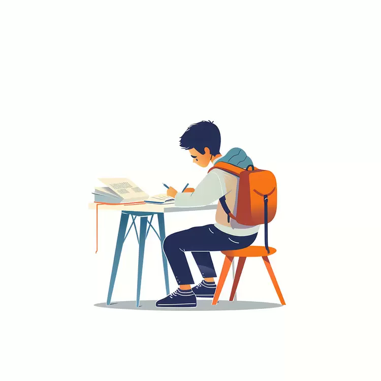 Boy doing homework