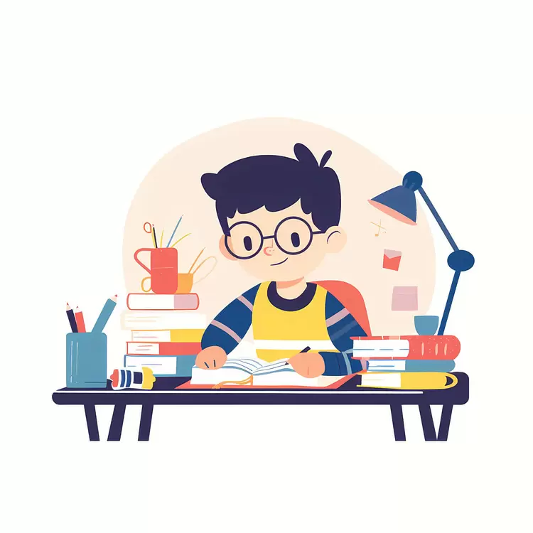 Boy doing homework