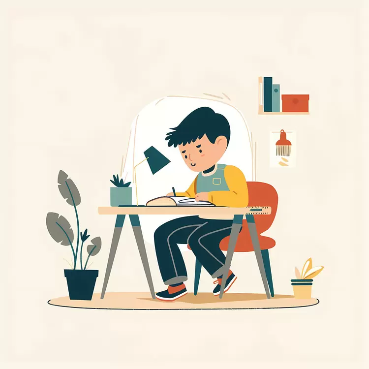 Boy doing homework
