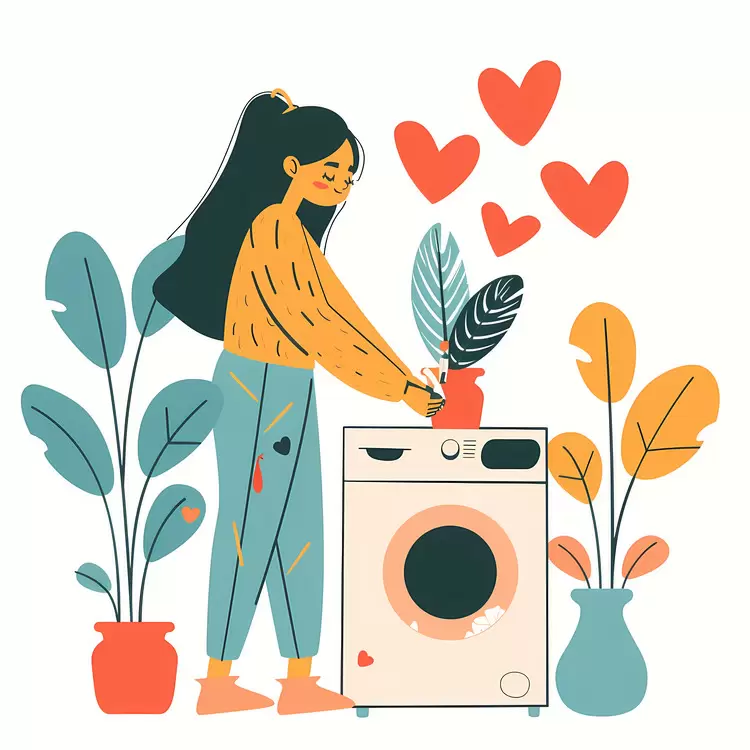 woman doing laundry