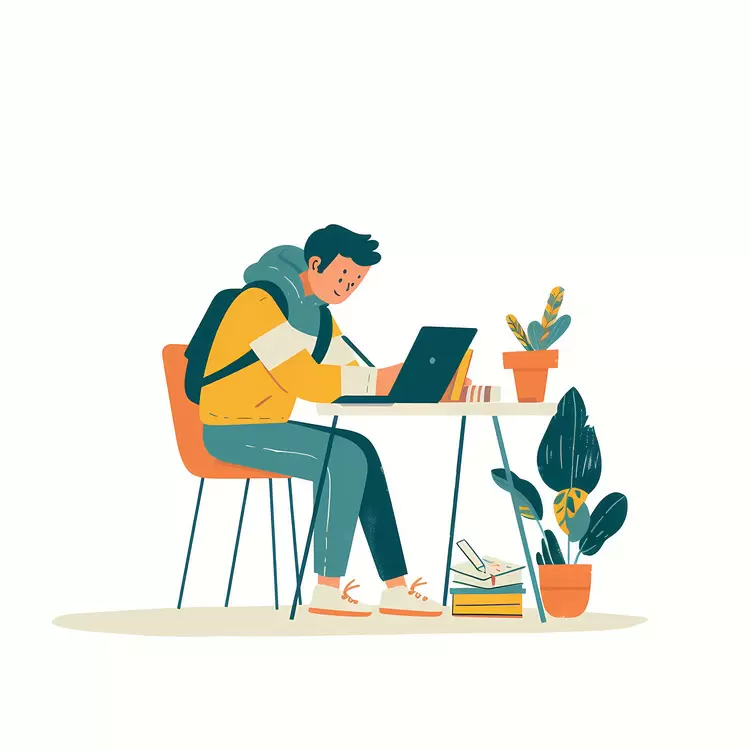 Boy doing homework