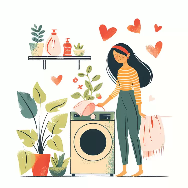 woman doing laundry