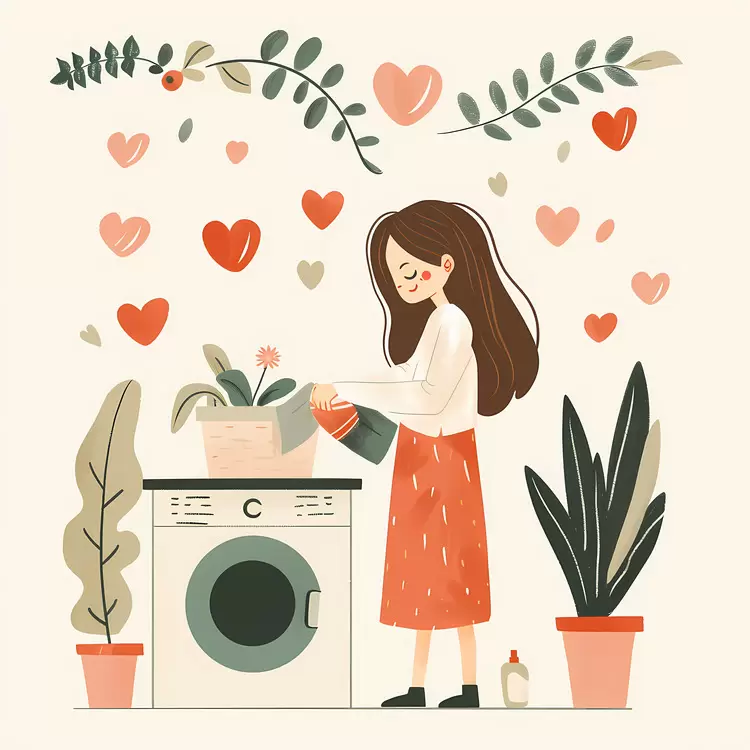 woman doing laundry