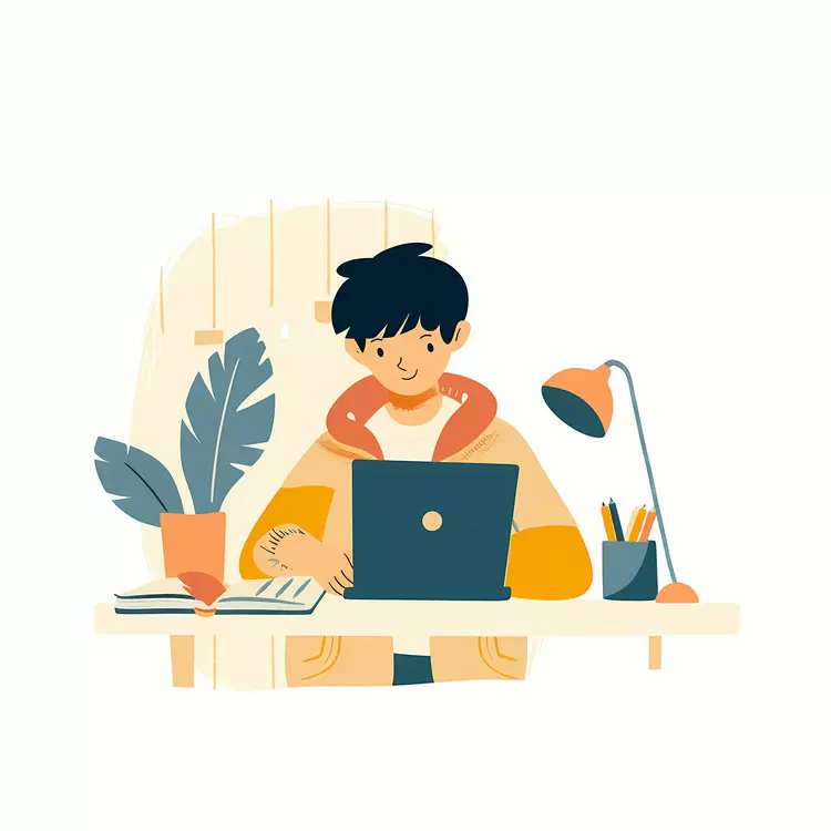 Boy doing homework