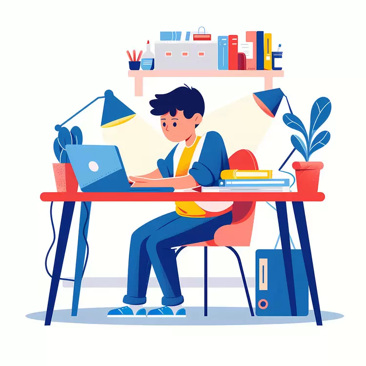 Boy doing homework
