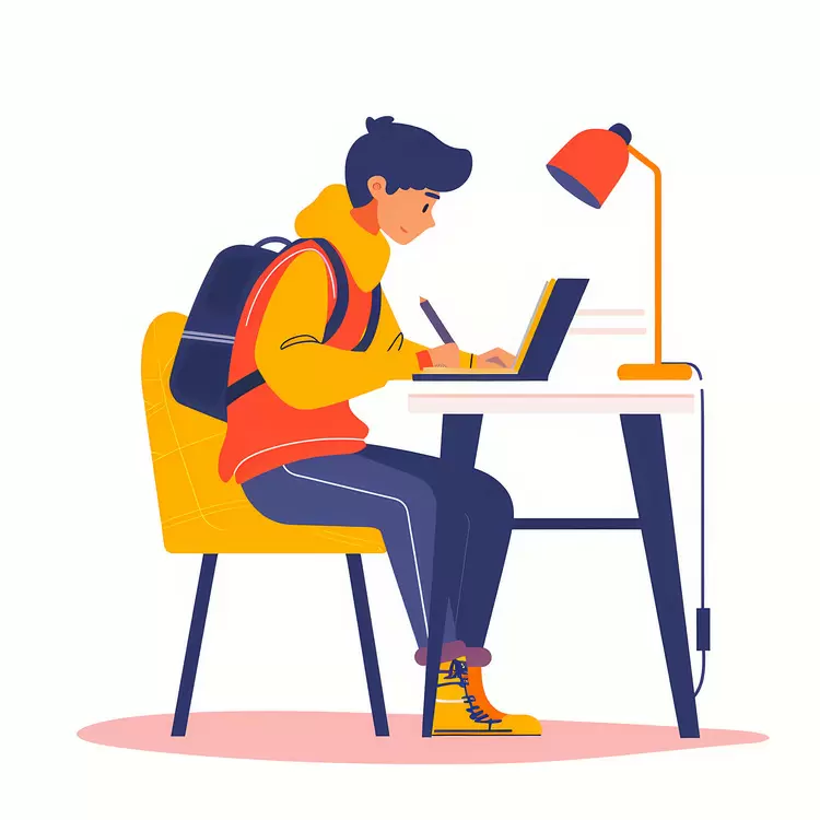 Boy doing homework