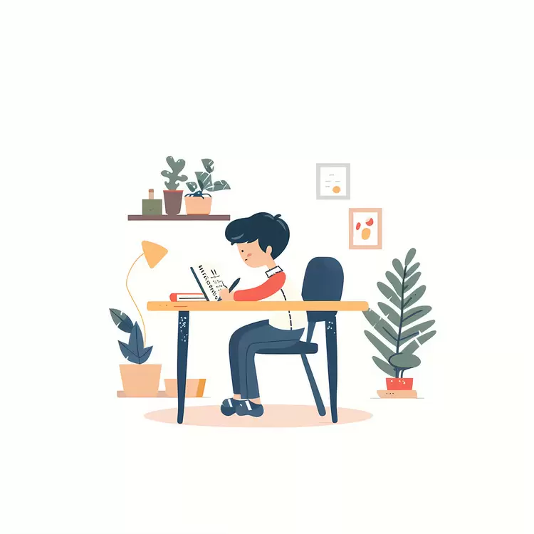 Boy doing homework