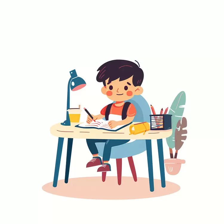Boy doing homework