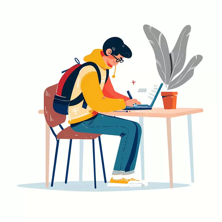 Boy doing homework