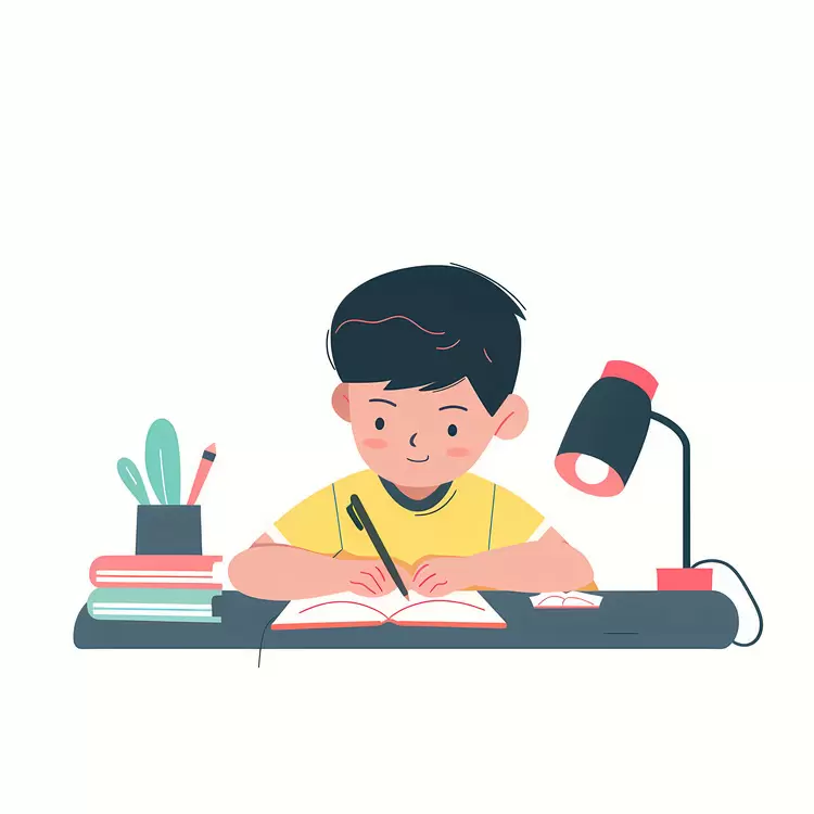 Boy doing homework