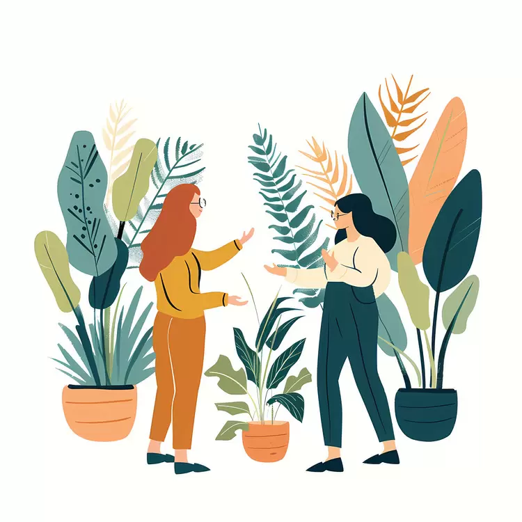 Woman doing conversation