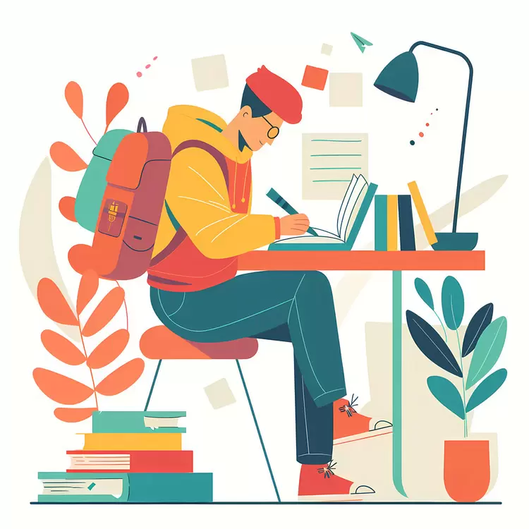 student studying