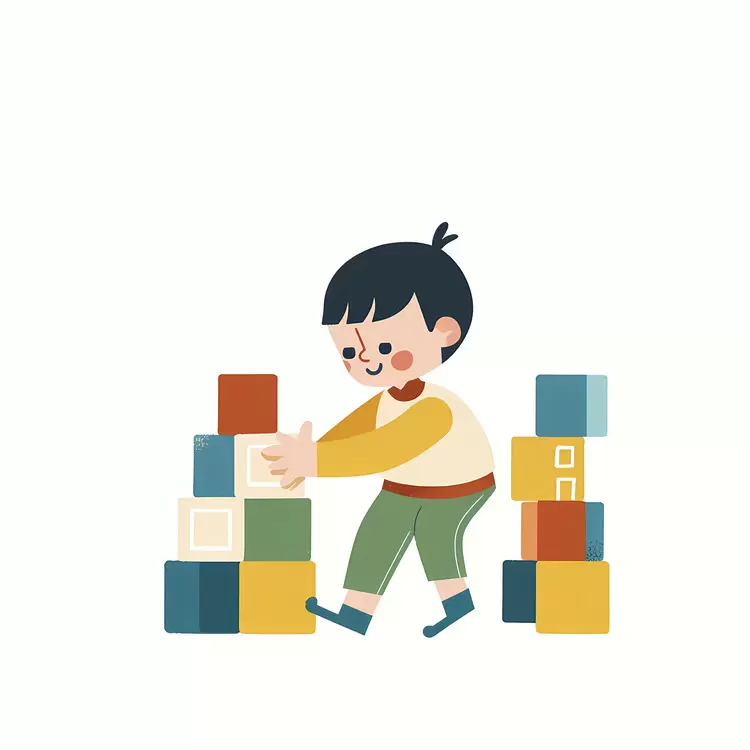 child playing blocks