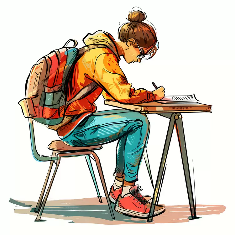 student studying