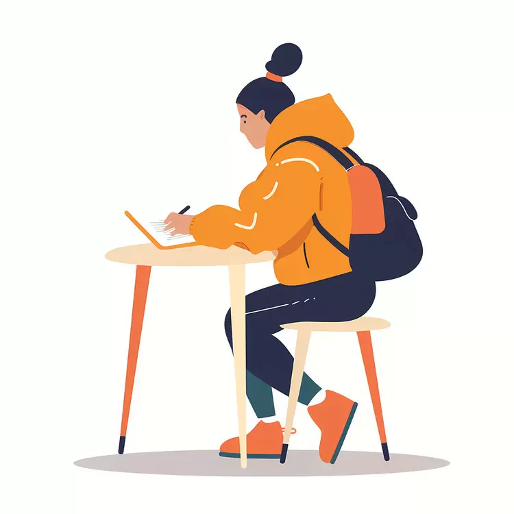 student studying