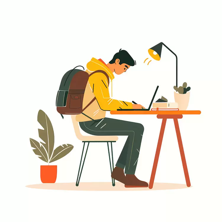 student studying