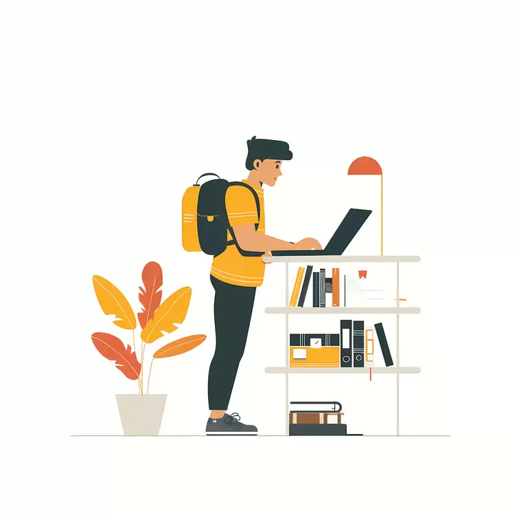 student studying