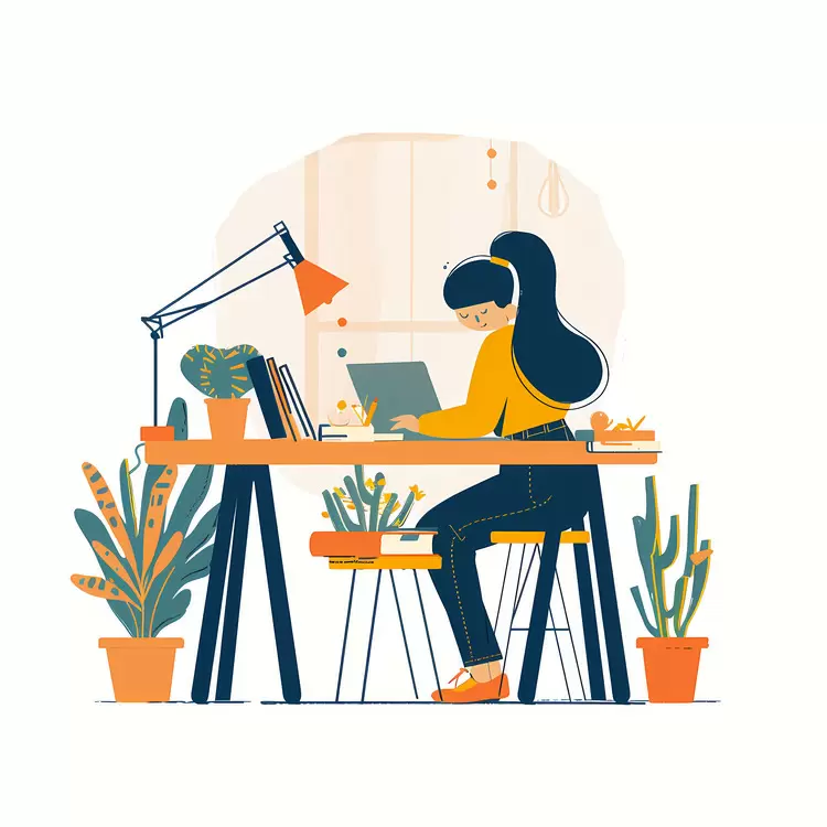 Girl doing homework