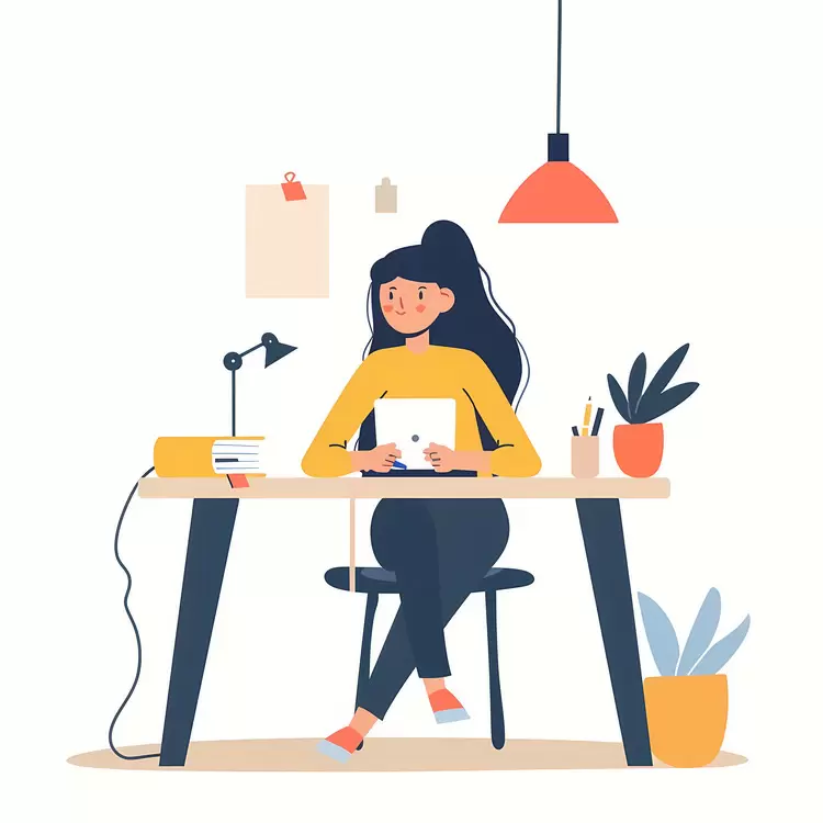Girl doing homework