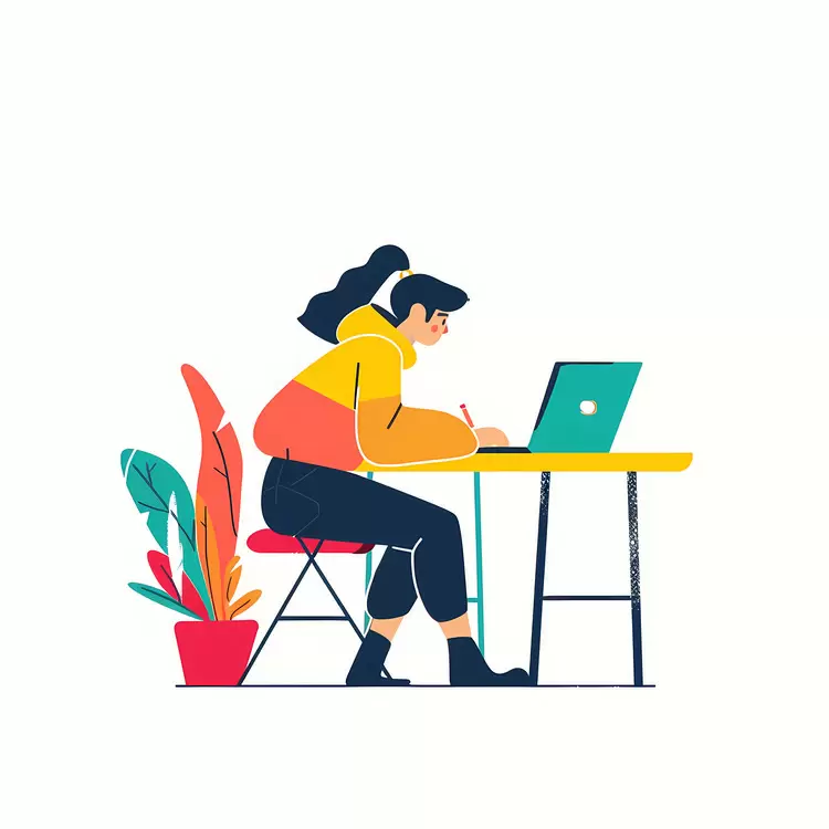 Girl doing homework