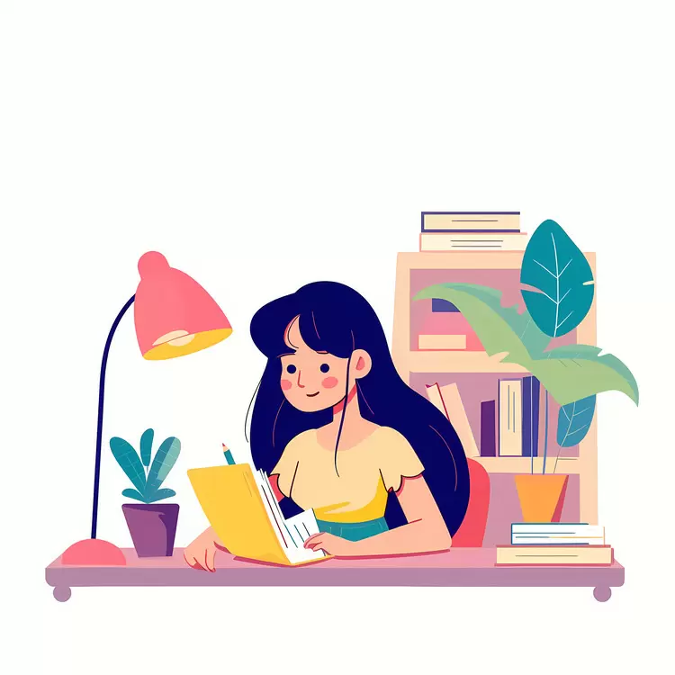 Girl doing homework
