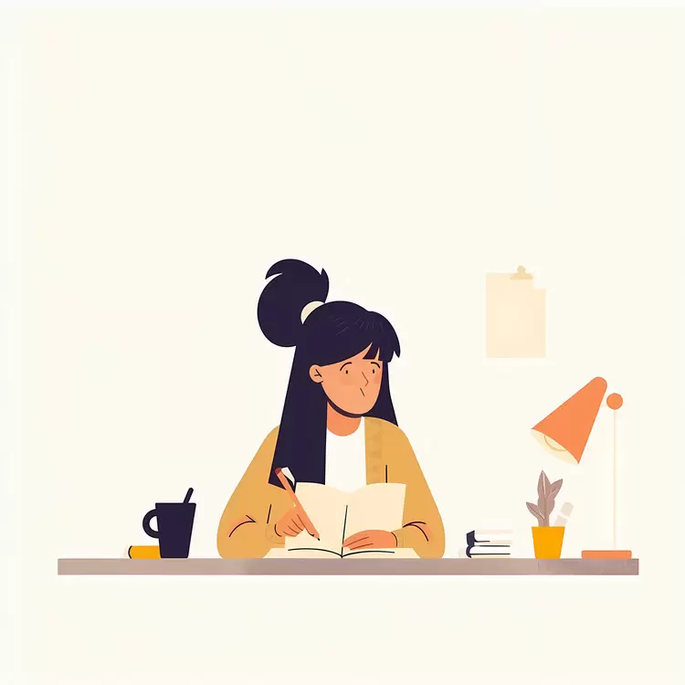 Girl doing homework