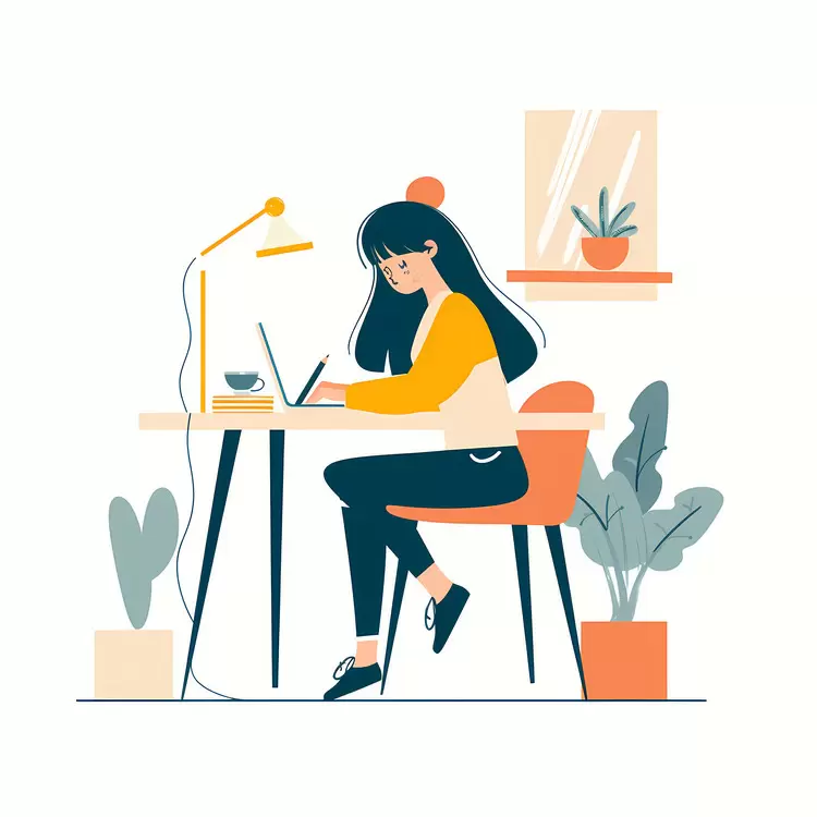 Girl doing homework