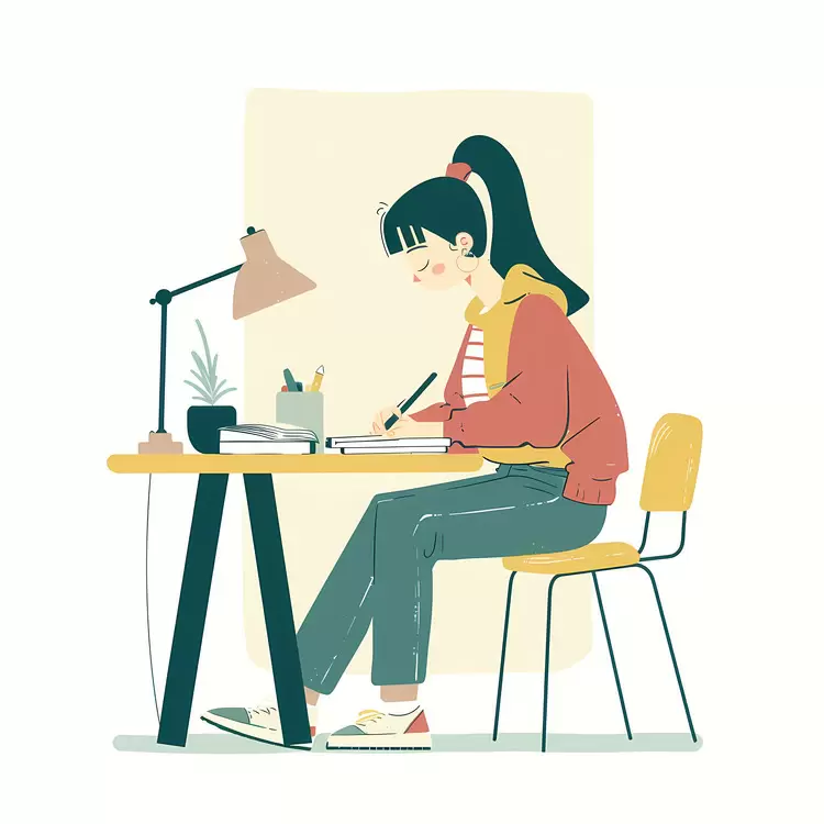 Girl doing homework