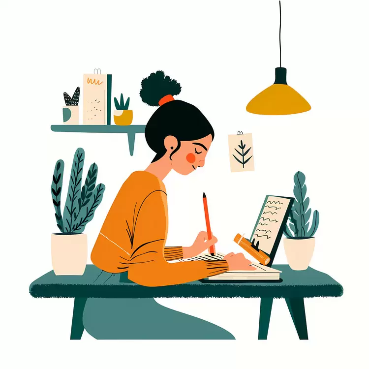 Girl doing homework