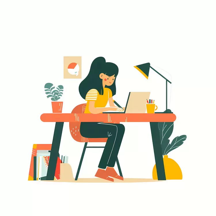 Girl doing homework
