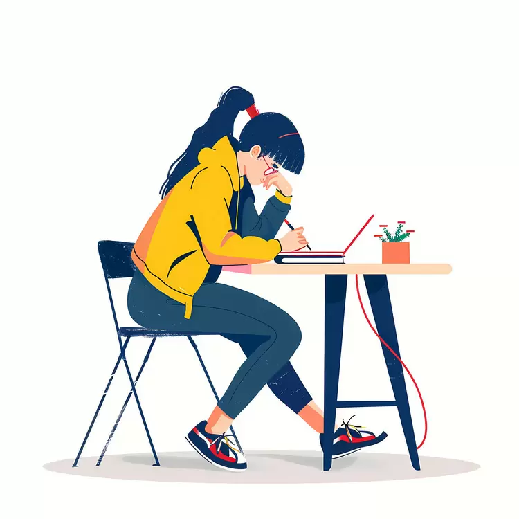 Girl doing homework