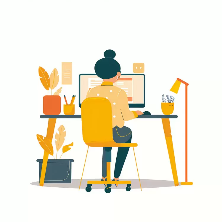 Lady working on computer