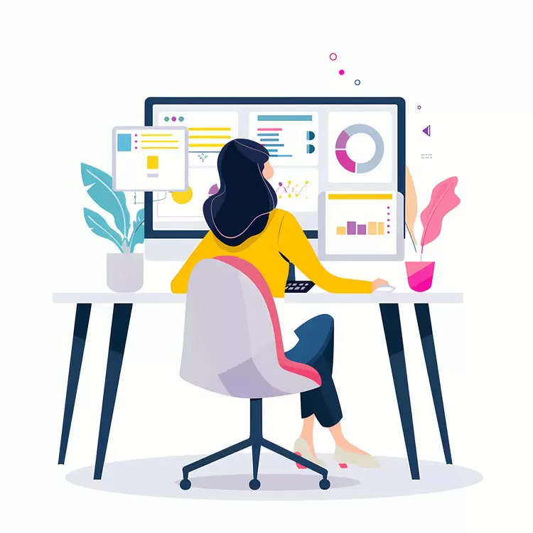 Lady working on computer