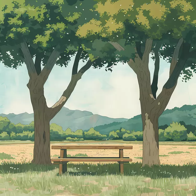 Wooden bench
