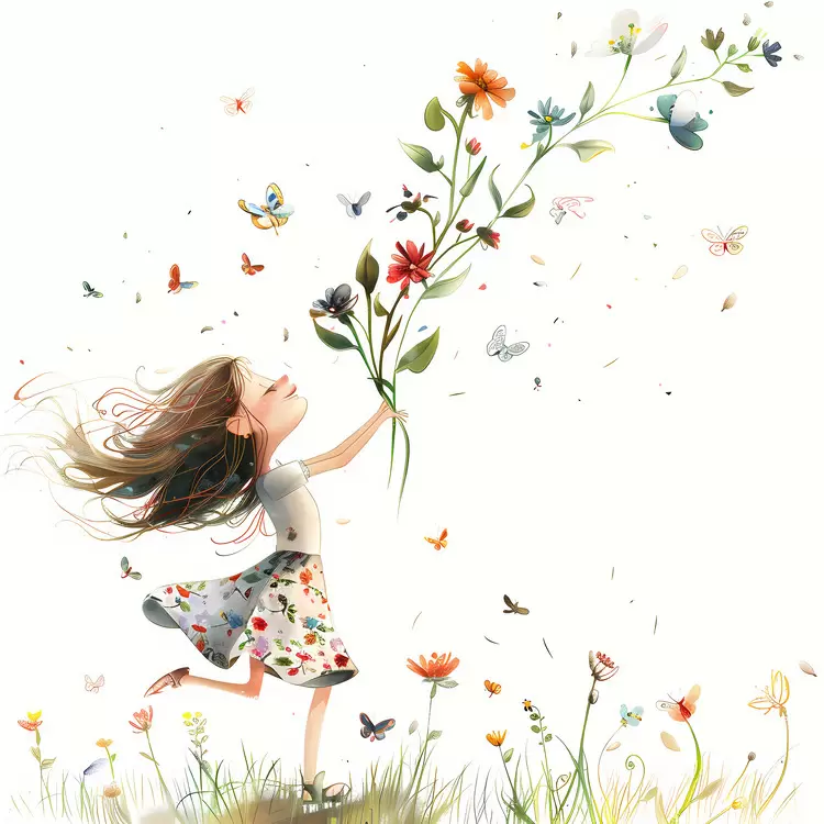 fly with a flower
