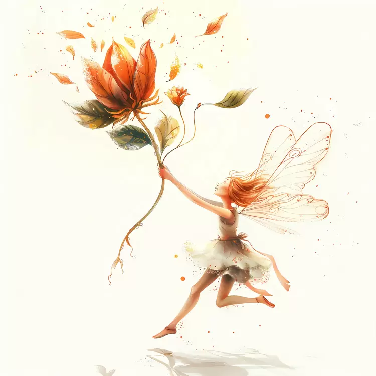 fly with a flower
