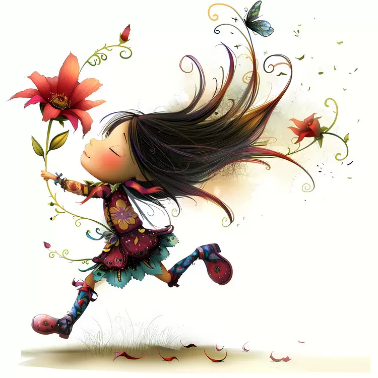 fly with a flower
