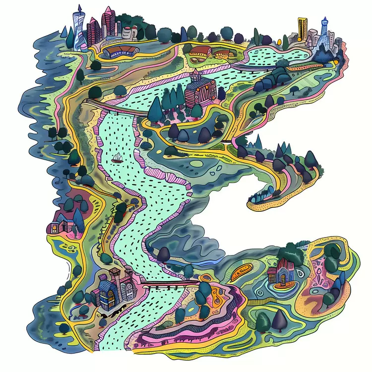 aerial view river