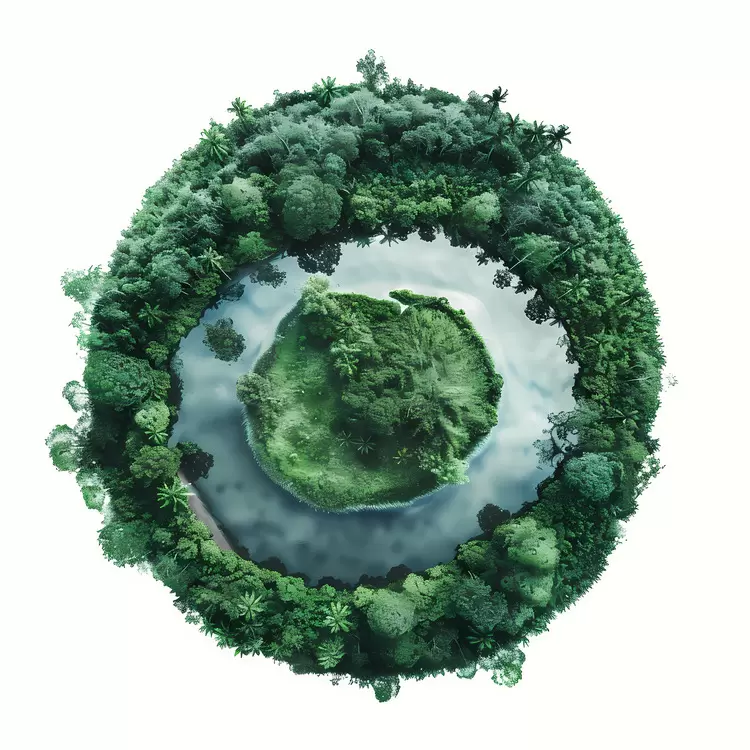aerial view river