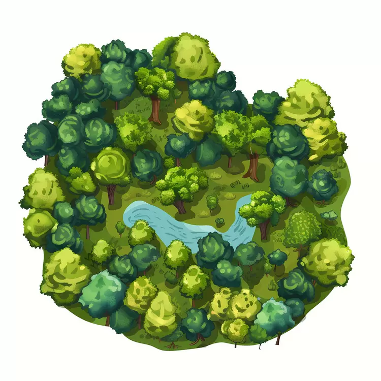 aerial view forest