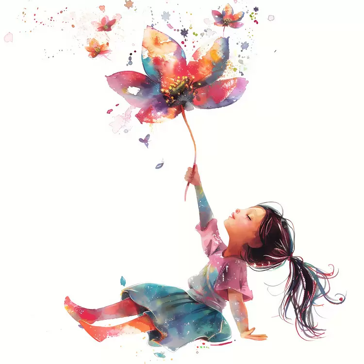 fly with a flower