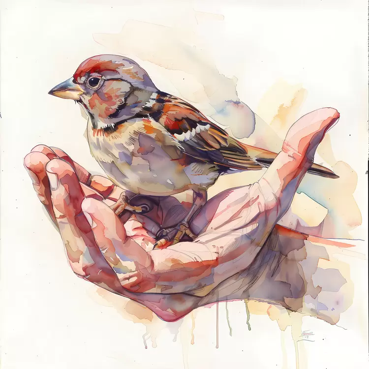 hands bird