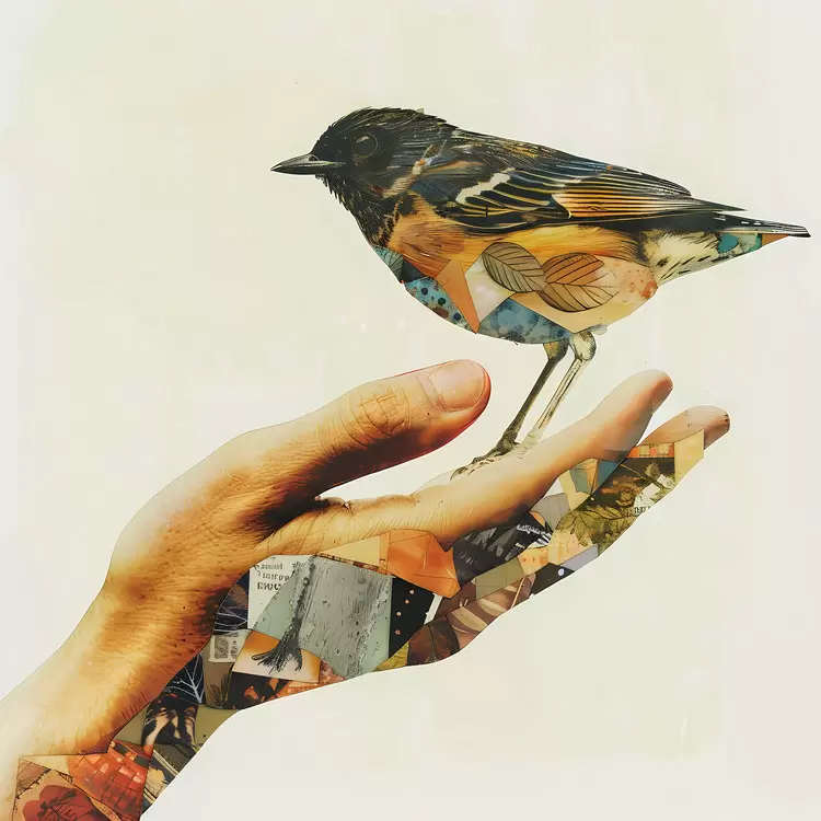 hands bird