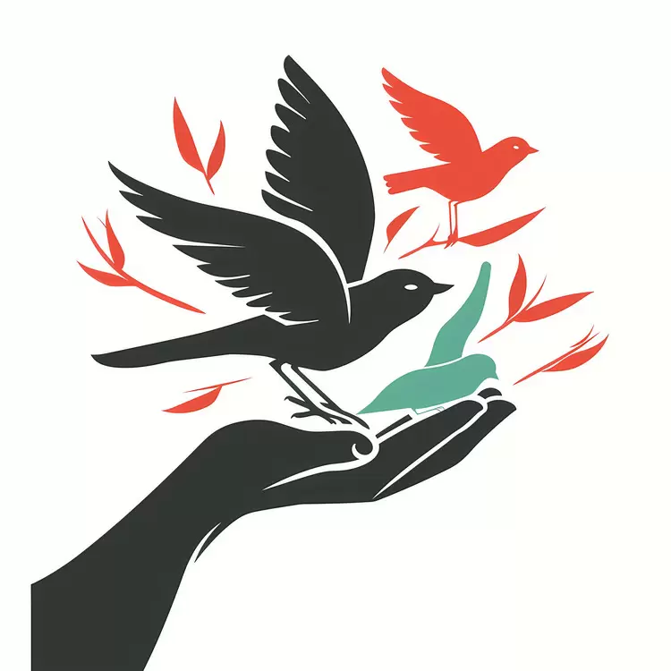 hands bird