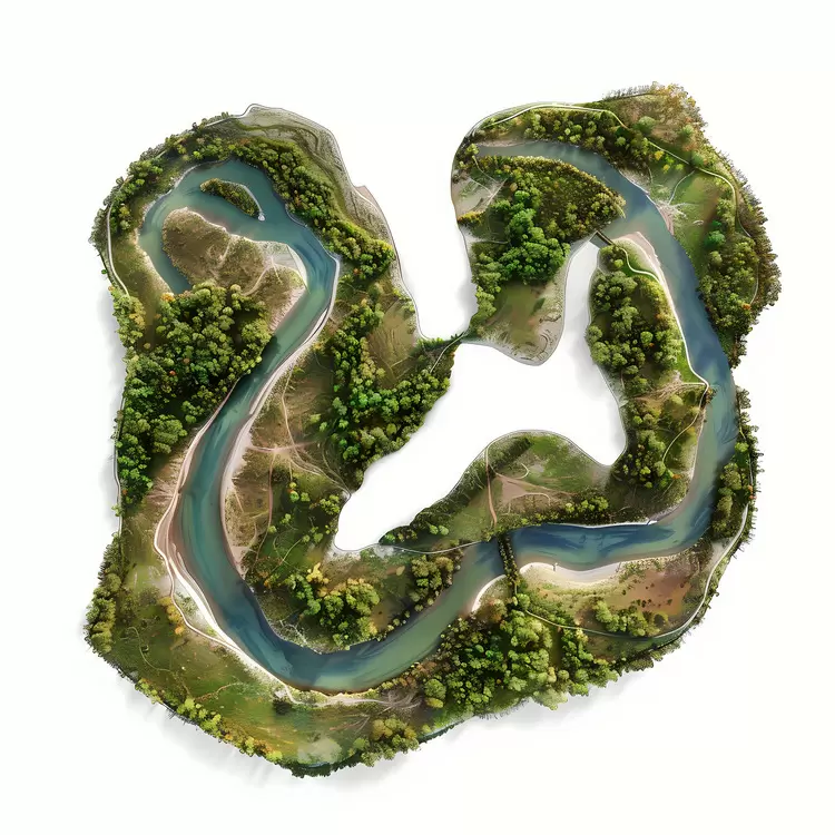 aerial view river