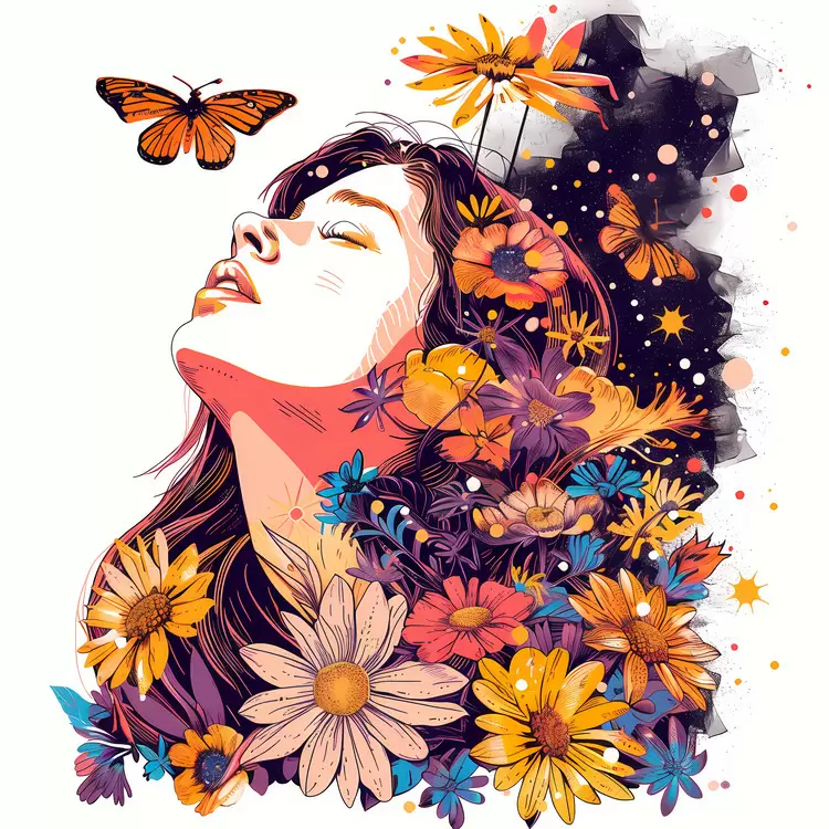 fly with a flower