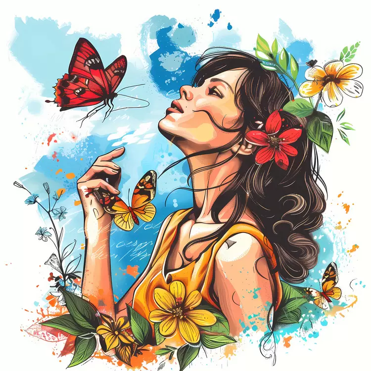 fly with a flower