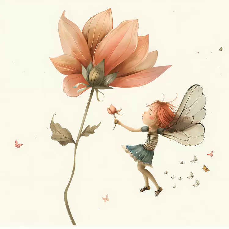 fly with a flower